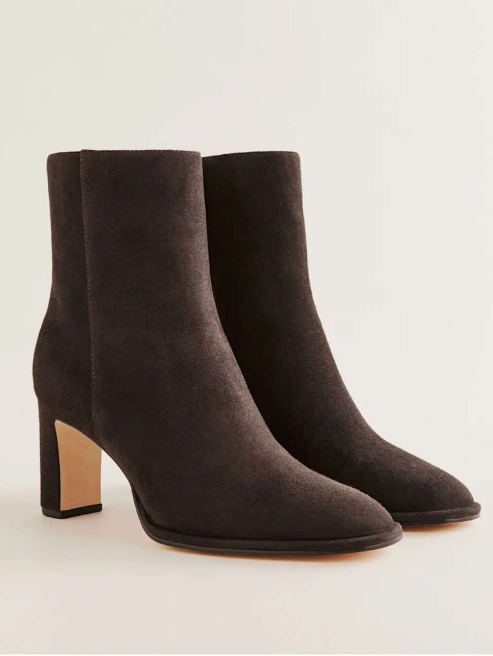 Reformation Gillian Suede Ankle Boots in Dark Brown